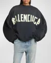 Balenciaga Double Front Crewneck In 1021 Wash Black/f