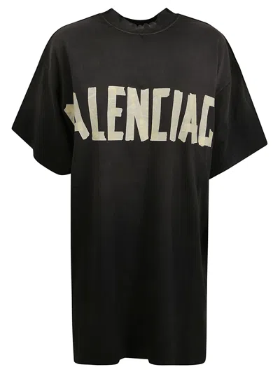 Balenciaga Double Front T-shirt In Black