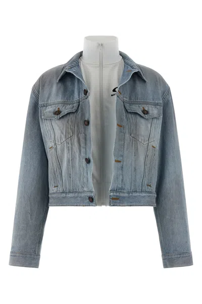 Balenciaga Double Layer Jacket In Blue