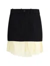 Balenciaga Skirt Belt Loops Button Detail Lace Trim