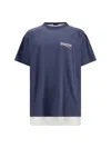 Balenciaga Men Double Political Campaign T-shirt In Blue