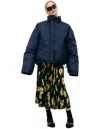 Balenciaga Double-sided Down Jacket In Navy Blue