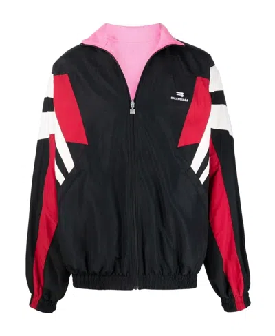Balenciaga Double-sided Zipper Jacket In Black
