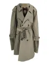 Balenciaga 'double Sleeve' Beige Trench Coat With Extra Pair Of Sleeves In Cotton Woman In Beige