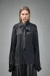 Balenciaga Satin Blouse With Bow And Cut-out Sleeves