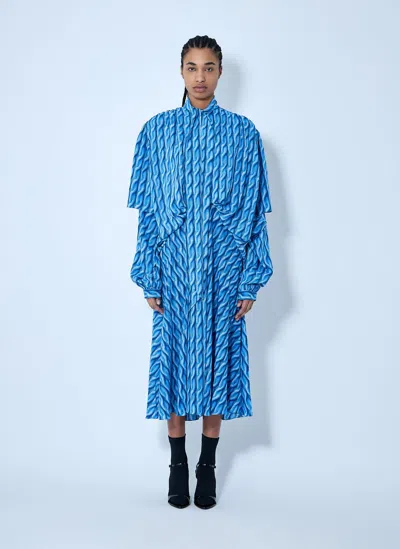 BALENCIAGA DOUBLE SLEEVE PLEATED DRESS