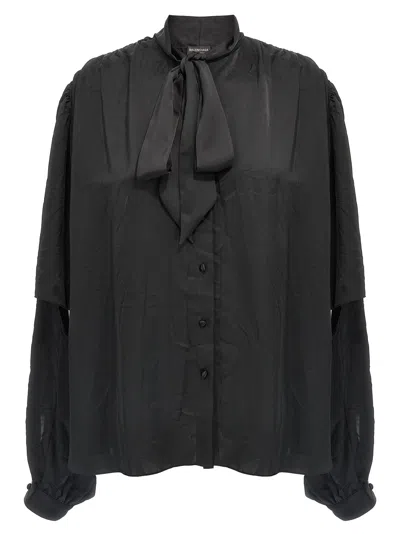 Balenciaga Double Sleeve Shirt And Blouse Black