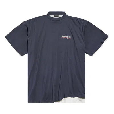 Pre-owned Balenciaga Double T-shirt 'marine Blue/white/red' | Multi-color | Men's Size 4