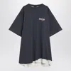 Balenciaga T-shirt Oversize In Cotone Blu  Uomo In White
