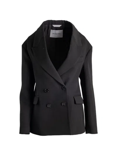 Balenciaga Double-breasted Blazer In Black