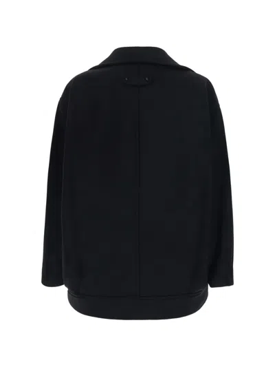Balenciaga Double-breasted Coat In Black