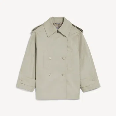 Balenciaga Double-breasted Cotton Blend Trench Coat In Beige
