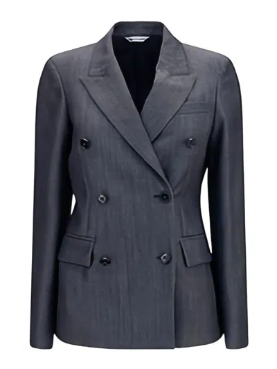 Balenciaga Double-breasted Tailored Jacket In Blue