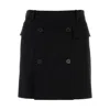 Balenciaga Women Viscose And Wool Twill Miniskirt In Black