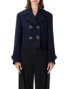 Balenciaga Double-breasted Wool Jacket In Blu