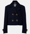 Balenciaga Double-breasted Wool Jacket In Blue