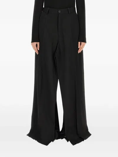 Balenciaga Women Double Front Pants In Black