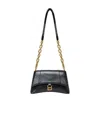Balenciaga Borsetta A Tracolla Downtown Con Catena  Da Donna In Nero In Black