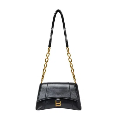 Balenciaga Borsetta A Tracolla Downtown Con Catena  Da Donna In Nero In Black