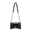Balenciaga Downtown Xs Crocodile-embossed Shoulder Bag In Black