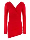 Balenciaga Draped Mini Dress In Red