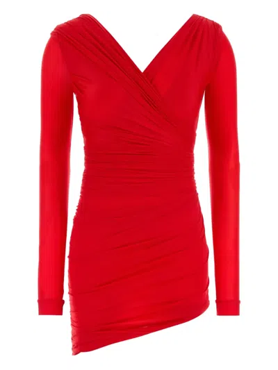 BALENCIAGA DRAPE-DETAIL MINI DRESS
