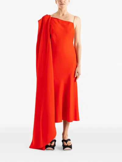 Balenciaga Draped Asymmetric Dress In Animal Print