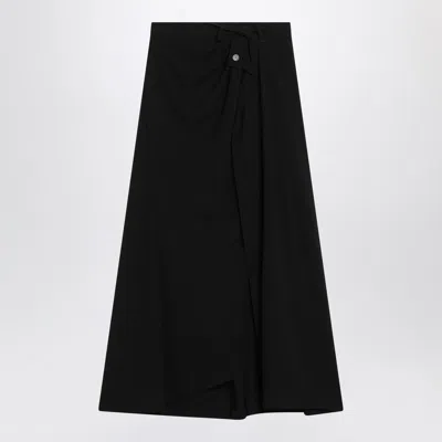 BALENCIAGA DRAPED BLACK SKIRT IN CRÊPE
