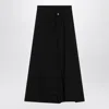 Balenciaga Draped Wrap-effect Crepe Midi Skirt In Black