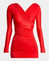 Balenciaga Draped Mini Dress In Multi