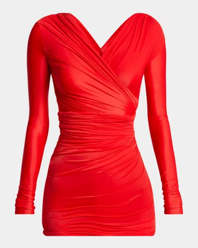BALENCIAGA DRAPED BODY-CON ASYMMETRIC MINI DRESS