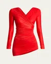 Balenciaga Draped Mini Dress In Red