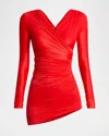 Balenciaga Draped Mini Dress In Red