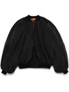 Balenciaga Black Bomber Draped Jacket With Elastic Rear Hem In Tech Fabric Woman In Black