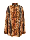Balenciaga Fur Print Cocoon Silk Crepe Blouse