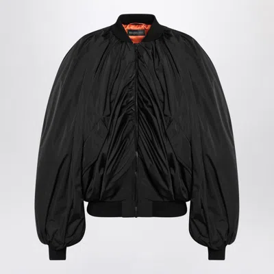 BALENCIAGA BALENCIAGA DRAPED BOMBER JACKET IN TECHNICAL MICRO-FAILLE