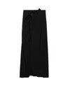 Balenciaga Draped Wrap-effect Crepe Midi Skirt In Black