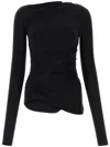 Balenciaga Draped-design Long-sleeve Top In Black