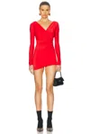 Balenciaga Draped Mini Dress In Red