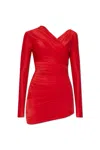 Balenciaga Draped Mini Dress In Red