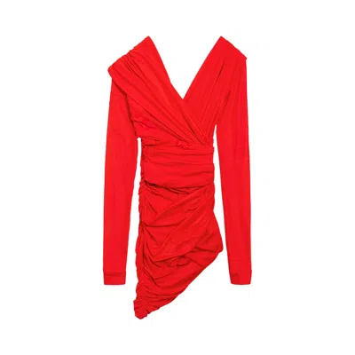 Pre-owned Balenciaga Draped Dress 'red' | Women's Size 36