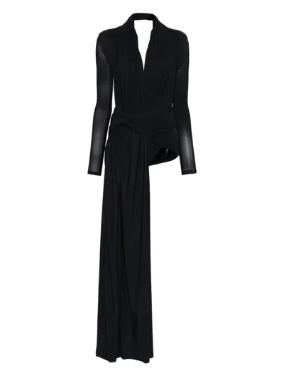 BALENCIAGA DRAPED KNOT MINI DRESS