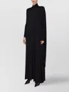 Balenciaga Draped Long Sleeve Maxi Dress In Black