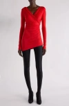 Balenciaga Draped Mini Dress In Red