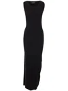 Balenciaga Women Ribbed Jersey Sleeveless Dress In Black