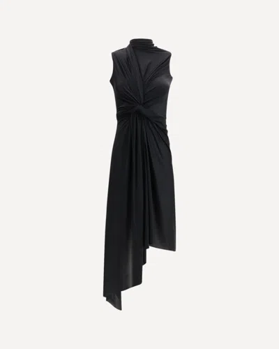 Balenciaga Women Draped Midi Dress In Black