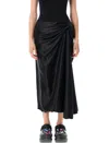 Balenciaga Draped Skirt In Cupro Twill In Black