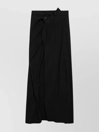 BALENCIAGA DRAPED MIDI SKIRT FEATURING FRONT SLIT
