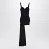 Balenciaga Black Draped Mini Dress In Jersey In Black