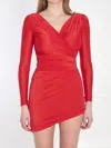 Balenciaga Draped Mini Dress In Red Jersey In Red